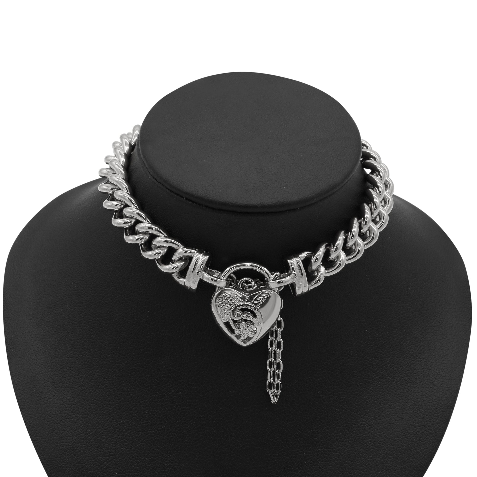 925 Sterling Silver Plated  Euro Chain Bracelet with a Vegas Heart Locket - USA Made-0