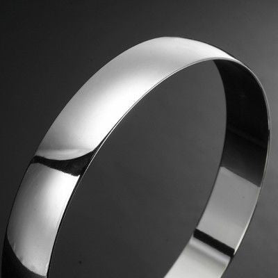 Extra Wide 925 Sterling Silver Plated  Women's 13mm Plain Bangle - USA Made-1