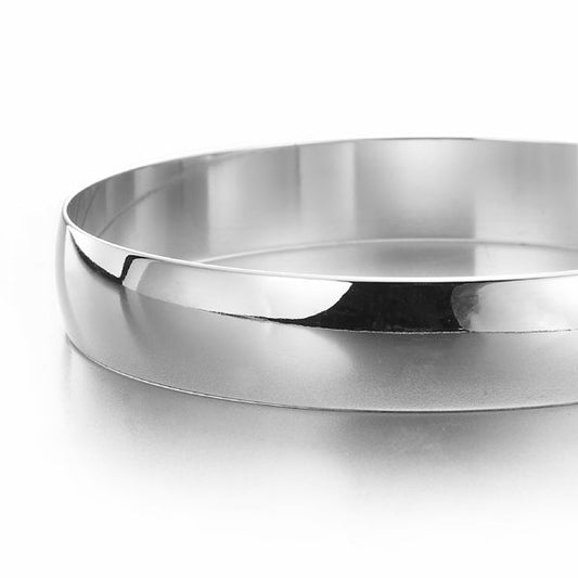 Extra Wide 925 Sterling Silver Plated  Women's 13mm Plain Bangle - USA Made-0