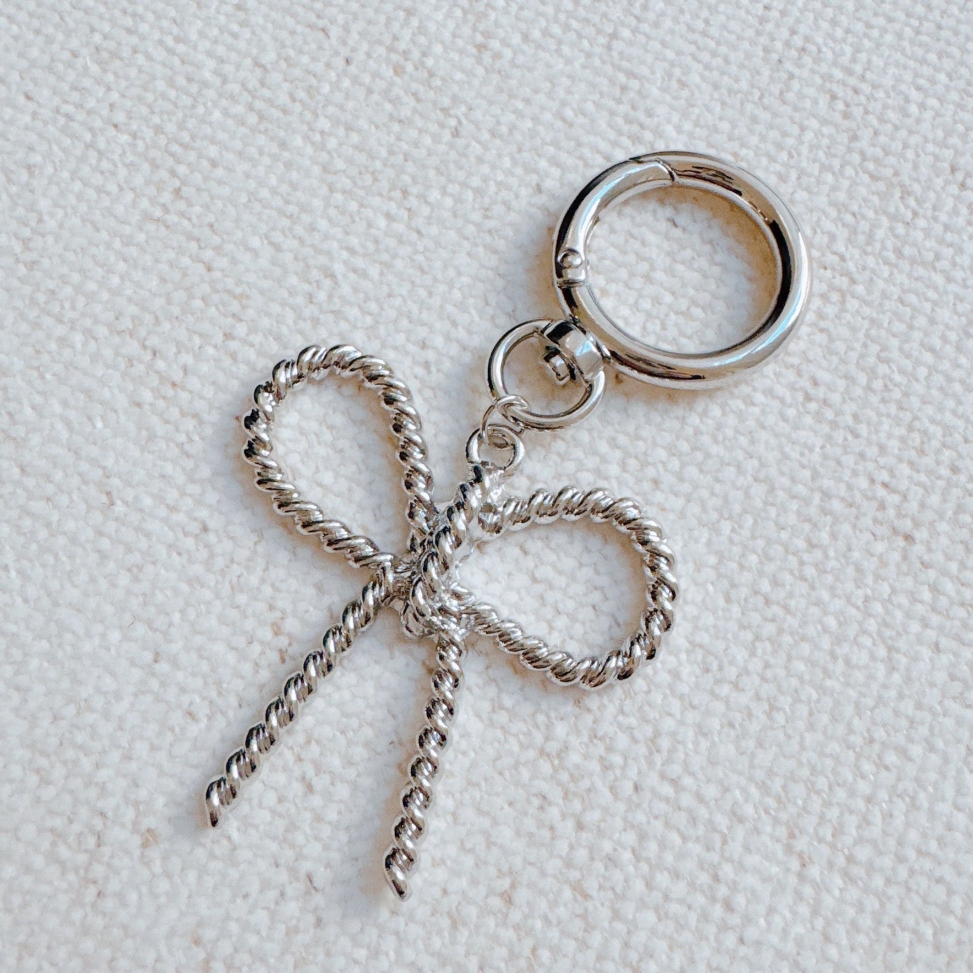 Cabled Bow Bag Charm-0