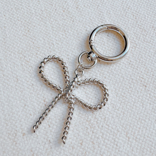 Cabled Bow Bag Charm-0
