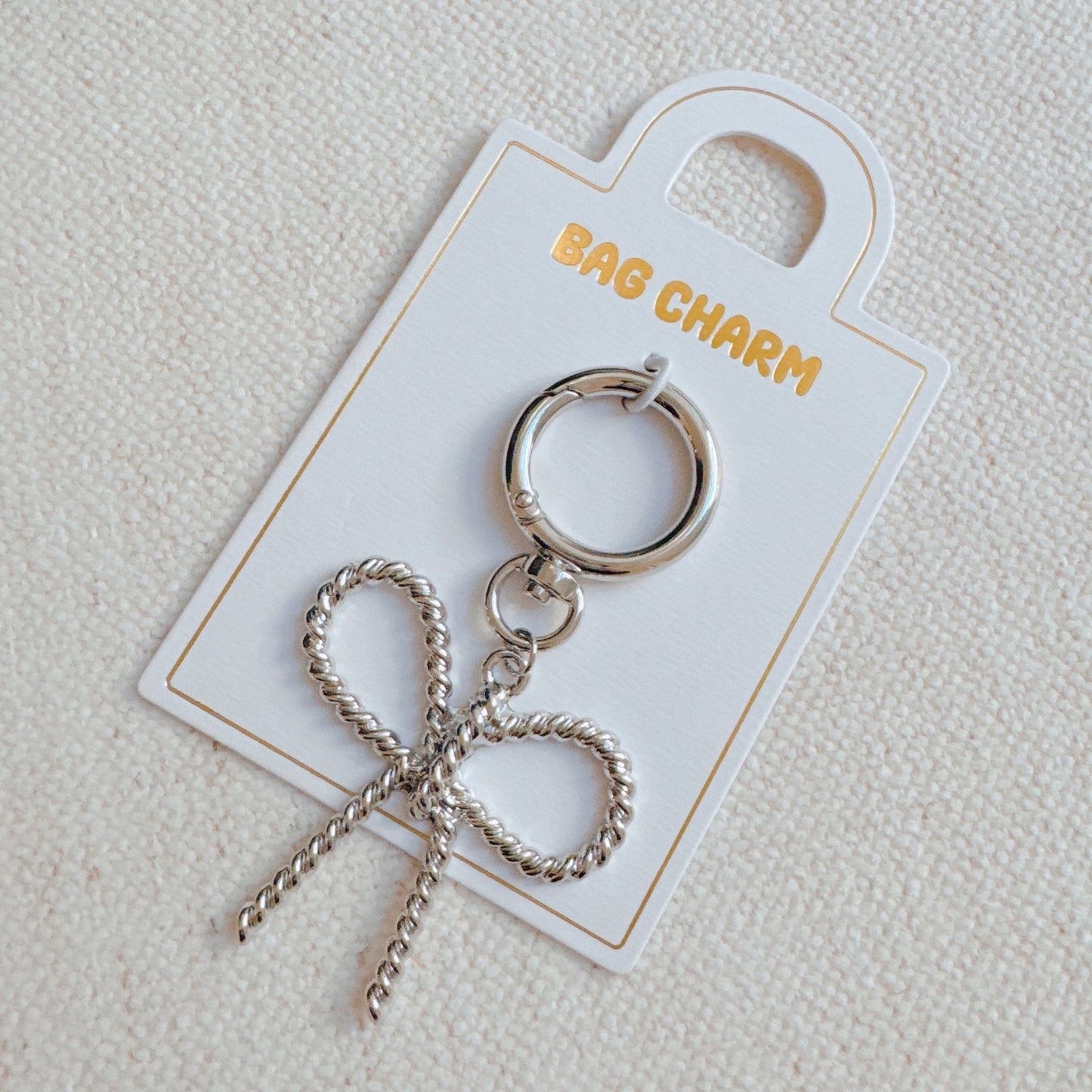 Cabled Bow Bag Charm-2