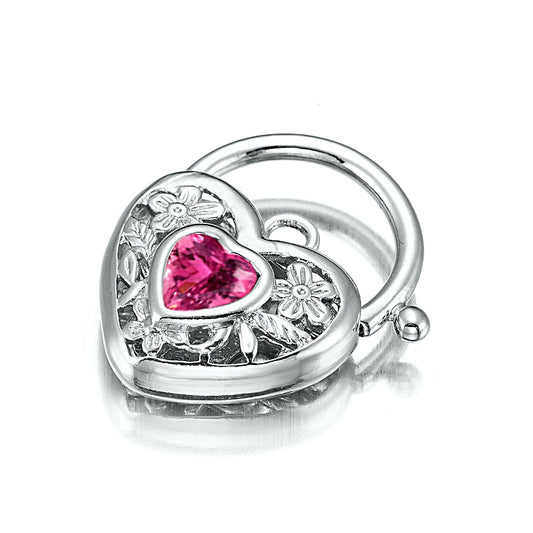925 Sterling Silver Plated Pink Filigree Heart Locket - USA Made-0
